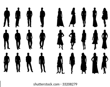 Silhouettes Man Woman Stock Vector (Royalty Free) 33208279 | Shutterstock