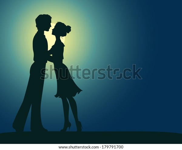 Silhouettes Man Woman Stock Vector (royalty Free) 179791700 