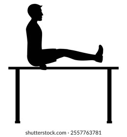 Silhouettes of Man Working Out and Training Icon for Fitness and Exercise Themes