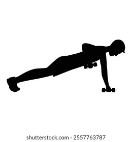 Silhouettes of Man Working Out and Training Icon for Fitness and Exercise Themes