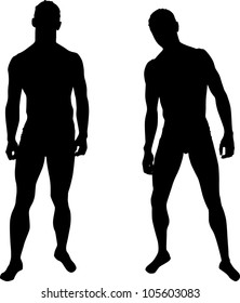 Silhouettes of men