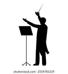 Silhouettes of Men Musicians Playing Different Instruments Icon for Music Themes