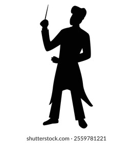 Silhouettes of Men Musicians Playing Different Instruments Icon for Music Themes