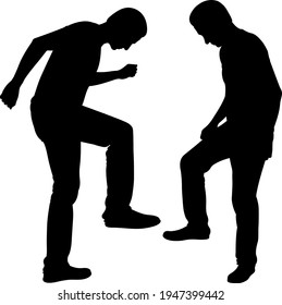 Silhouettes Of Men Stomping Their Feet