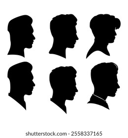 silhouettes of men and women on white background