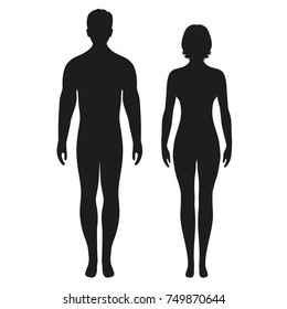 silhouettes of men and women on a white background