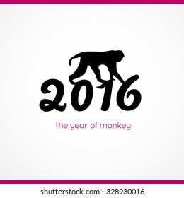 Silhouettes of monkeys on the figure 2016