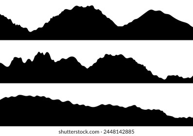 Silhouettes of mountains on a white background. Vector drawing for design.