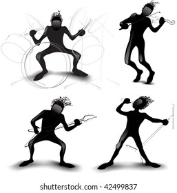Silhouettes musicians