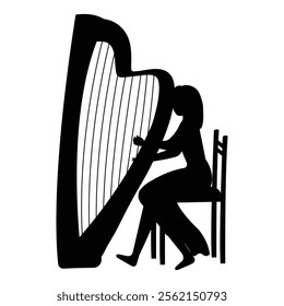 Silhouettes of Musicians Playing Various Musical Instruments