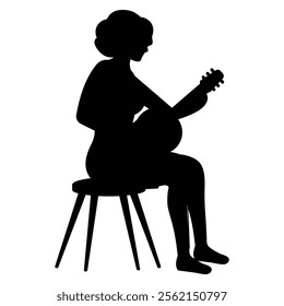 Silhouettes of Musicians Playing Various Musical Instruments