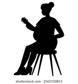 Silhouettes of Musicians Playing Various Musical Instruments