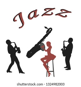 silhouettes of musicians and singer