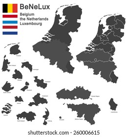 silhouettes of the netherlands, Luxembourg and Belgium