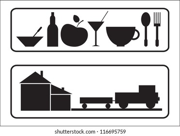 silhouettes of objects (vector illustration)