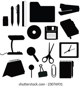 Silhouettes office items