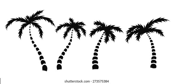 siluetas de palmeras, ilustración vectorial