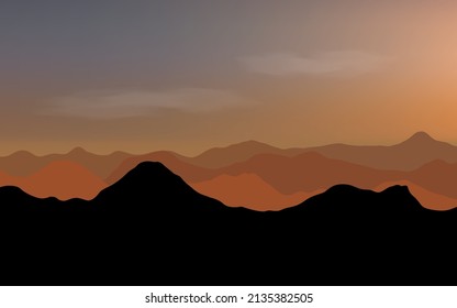 siluetas de montañas panorámicas vistas al paisaje