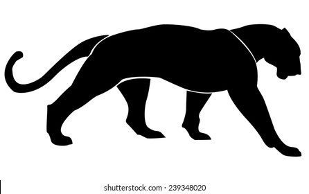 SILHOUETTES PANTHER VECTOR BLACK ANIMAL