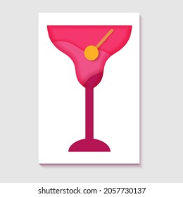 The  silhouettes of paper cut coctails.
Creative bright composition of alcohol, juice or beer withe lemon or orange.Vertical banners  for branding menu, cover, flyer.