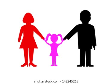 silhouettes of parents and children