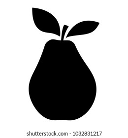 Silhouettes of an pear on a white background. Vector illustration