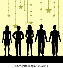 Silhouettes of people