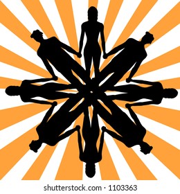 Silhouettes of people