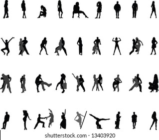 Silhouettes of people