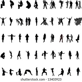 Collection Halloween Silhouettes Icon Character Stock Vector (Royalty ...