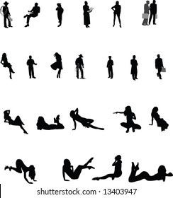 Silhouettes of people