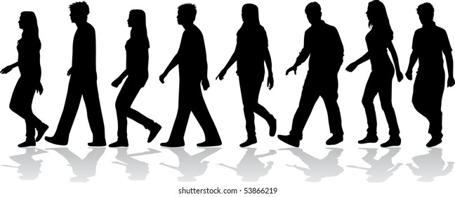 silhouettes of people