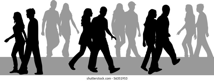 silhouettes of people