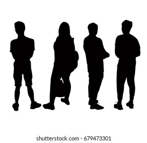 Silhouettes People From The Back, Eps, Vector