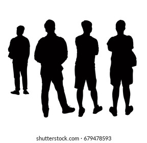 Silhouettes people from the back, eps, vector
