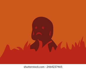 silhouettes of people being tortured in hell