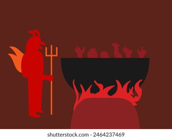 silhouettes of people being tortured in hell