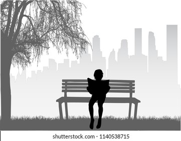 Silhouettes of people with a book.