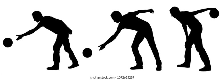 silhouettes of people bowling