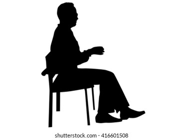 Silhouettes of people in cafe on white background