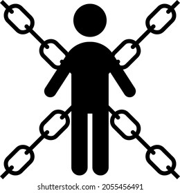 Silhouettes de personas y cadenas.