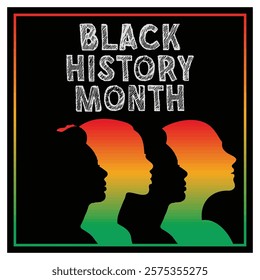 Silhouettes of people with a colorful gradient background highlight the celebration of Black History Month, inspiring a sense of unity, cultural pride, and empowerment. 