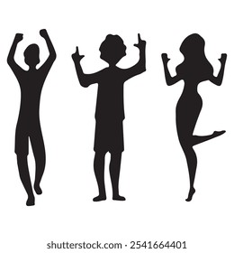 silhouettes of people dancing. silhouettes of people