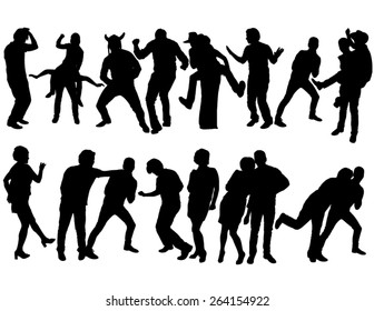 The silhouettes of people dancing