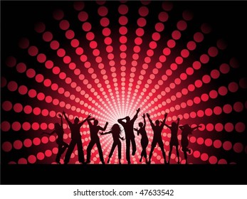 Silhouettes of people dancing