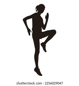 silhouettes of people or silhouettes of people exercising and fitness