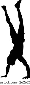 Silhouettes of people exercising in the gym, collection for healthy lifestyle and training illustrations