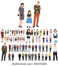 silhouettes of people flat style, isometric people, collection