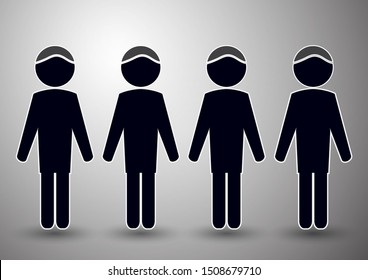 Silhouettes of people icons. Teamwork team concept. Group corporate team. Community member icon. Business teamwork. Personnel unity icon. Vector illustration