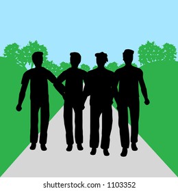 Silhouettes of people - men